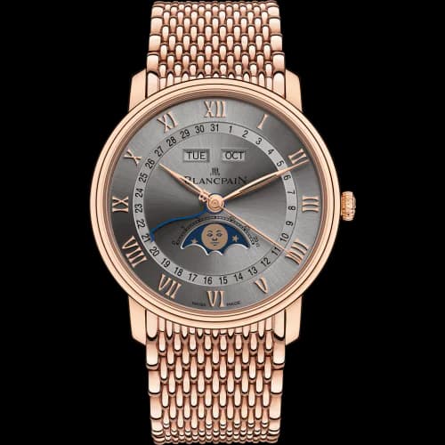 Villeret Quantième Complet 40mm Red Gold / Grey / Bracelet