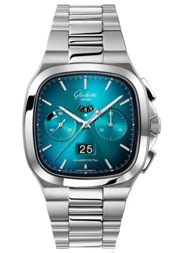Seventies Chronograph Panorama Date Turquoise / Bracelet