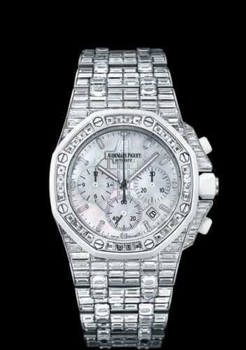 Royal Oak OffShore 26114 Chronograph White Gold / Baguette / MOP