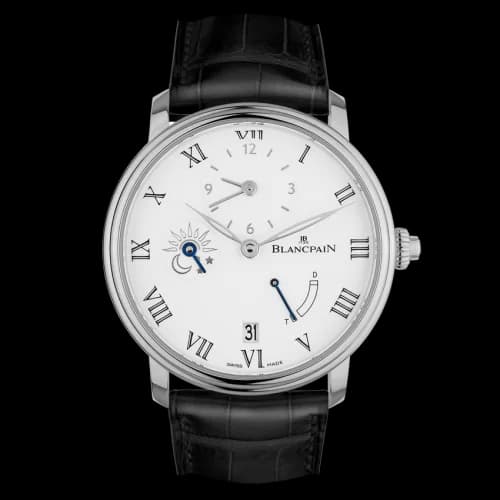 Villeret Demi-Fuseau Horaire 8 Jours White Gold / Enamel