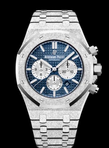 Royal Oak 41 Chronograph Frosted White Gold / Blue