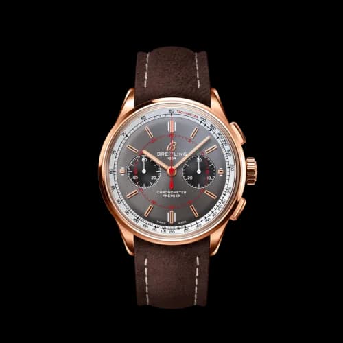 Premier B01 Chronograph 42 Red Gold / Grey / Nubuck / Wheels & Waves