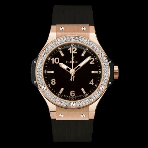 Big Bang 38 Quartz Red Gold - Diamond / Black / Rubber