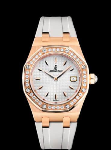 Royal Oak Quartz 67621 Pink Gold / Diamond / Silver / Rubber