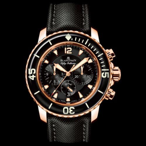 Fifty Fathoms Chronographe Flyback Red Gold / Black / Black Canvas
