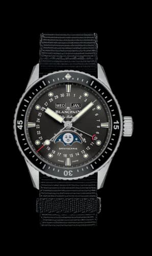 Fifty Fathoms Bathygraphe Quantième Complet Black / Grey / Black NATO