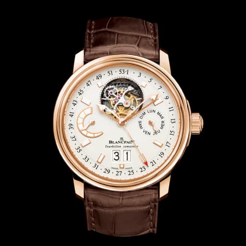 Léman Tourbillon Semainier Grande Date Red Gold / Opaline / Alligator