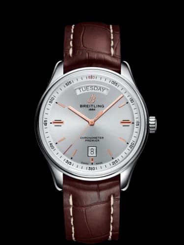 Premier Automatic Day & Date 40 Stainless Steel / Silver / Croco Brown / Tang