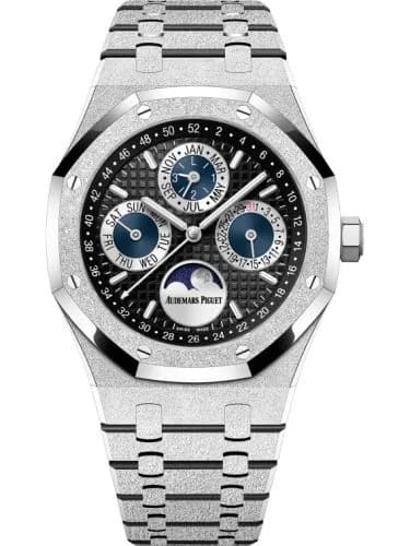 Royal Oak Perpetual Calendar 41 Frosted White Gold / Black