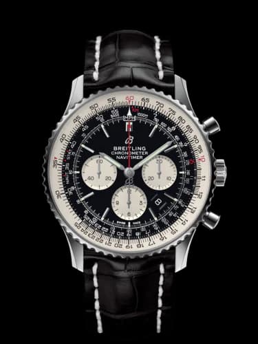 Navitimer 1 B01 Chronograph 46 Stainless Steel / Black / Croco / Pin
