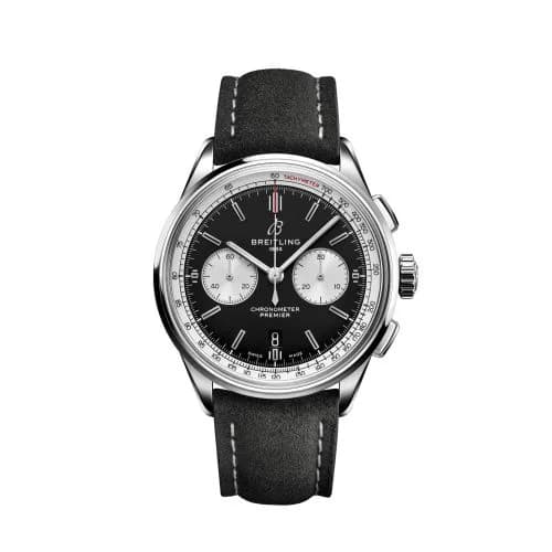 Premier B01 Chronograph 42 Stainless Steel / Black / Nubuck / Folding