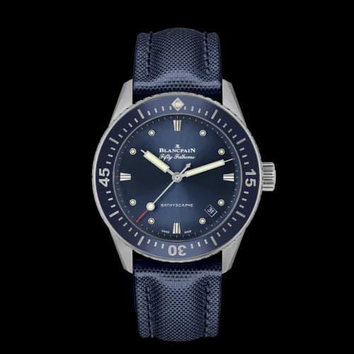Fifty Fathoms Bathyscaphe Stainless Steel / Blue / Blue Canvas