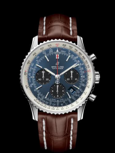 Navitimer 1 B01 Chronograph 43 Stainless Steel / Blue / Croco / Pin