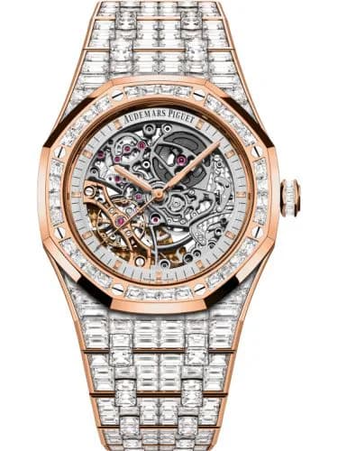 Royal Oak 41 Double Balance Wheel Openworked Pink Gold / Baguette