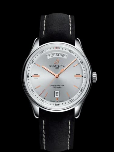 Premier Automatic Day & Date 40 Stainless Steel / Silver / Nubuck Black / Folding