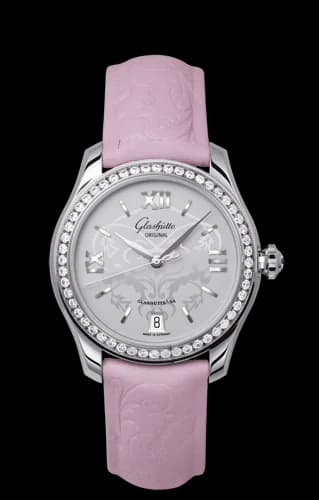 Lady Serenade Stainless Steel / Diamond / Pink / Calf / Pin