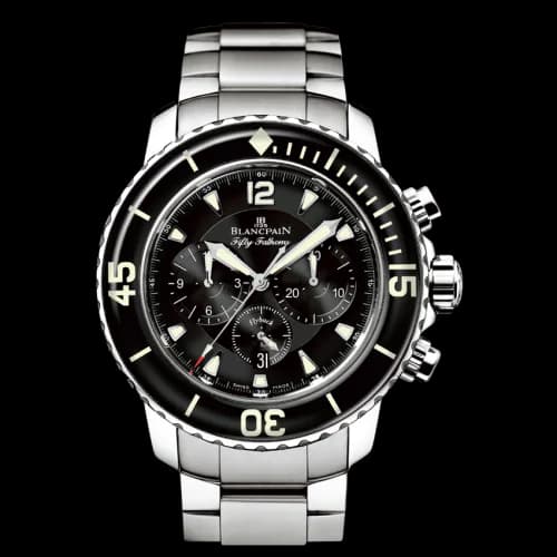 Fifty Fathoms Chronographe Flyback Stainless / Black / Bracelet