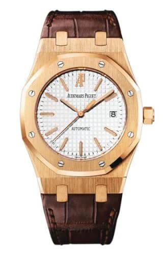 Royal Oak 15300 Pink Gold / Silver / Strap