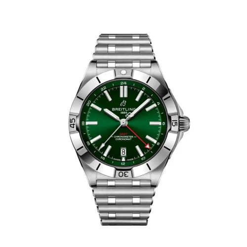 Chronomat  40 GMT Stainless Steel / Green / Rouleaux