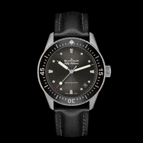 Fifty Fathoms Bathyscaphe Stainless Steel / Grey / Black Canvas