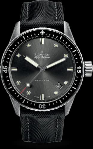 Fifty Fathoms Bathyscaphe Stainless Steel / Grey / Black Canvas