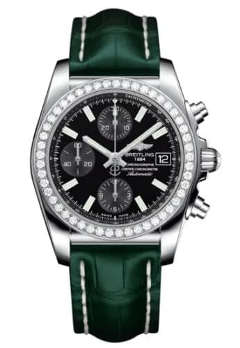Chronomat 38 SleekT Stainless Steel / Diamond / Black / Alligator