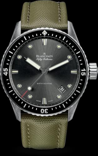 Fifty Fathoms Bathyscaphe Stainless Steel / Grey / Sand Canvas