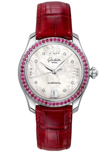 Lady Serenade Stainless Steel / Ruby / MOP / Alligator / Pin