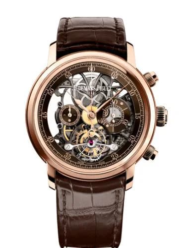 Jules Audemars 26346 Tourbillon Chronograph Openworked Pink Gold