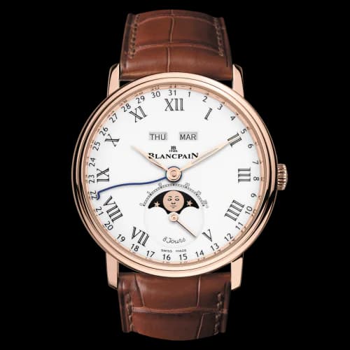 Villeret Quantieme Complet 8 Jours Red Gold / Enamel