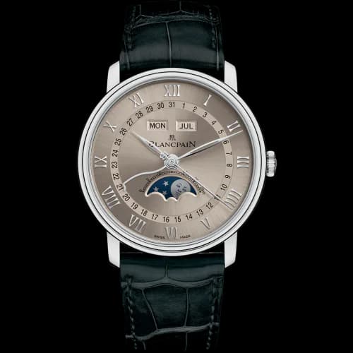 Villeret Quantième Complet 40mm White Gold / Grey