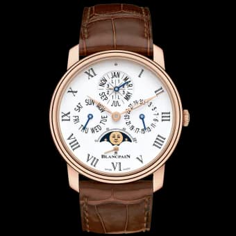 Villeret Quantieme Perpetuel 8 Jours Red Gold / Enamel