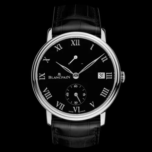 Villeret 8 Jours Manuelle Platinum / Black Enamel