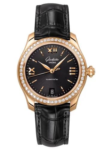 Lady Serenade Rose Gold / Diamond / Black / Alligator - Pin