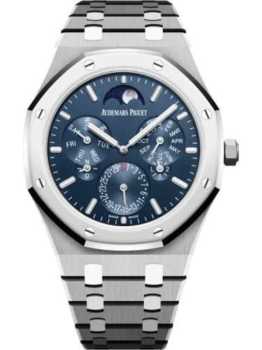 Royal Oak Perpetual Calendar Ultra Thin Titanium - Platinum / Blue / Bracelet