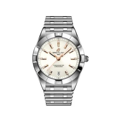 Chronomat 32 Stainless Steel / White - Diamond / Rouleaux