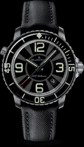 Fifty Fathoms 500 Fathoms Titanium / Black / Black Canvas