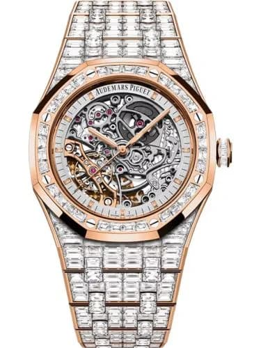 Royal Oak 41 Double Balance Wheel Openworked Pink Gold / Baguette