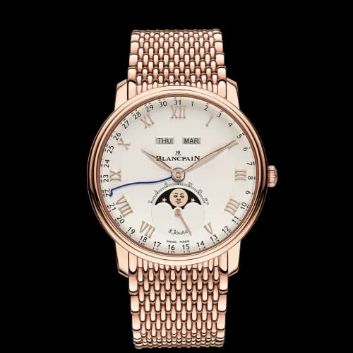 Villeret Quantieme Complet 8 Jours Red Gold / White / Bracelet