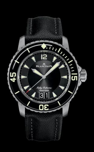 Fifty Fathoms Automatique Grande Date Titanium / Black / Black Canvas