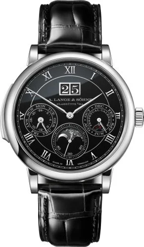 Saxonia Minute Repeater Perpetual Platinum / Black Enamel