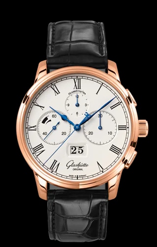 Senator Chronograph Panorama Date Red Gold / Silver / Alligator / Folding