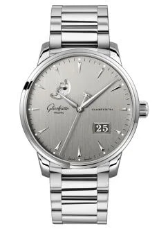 Senator Excellence Panorama Date Moonphase Stainless Steel / Grey / Bracelet