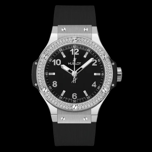 Big Bang 38 Quartz Stainless Steel - Diamond / Black / Rubber