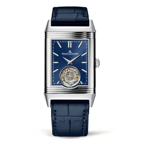 Reverso Tribute Tourbillon Platinum / Blue / Alligator